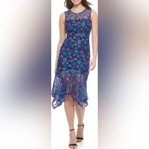 Floral Embroidered Sleeveless Midi Dress